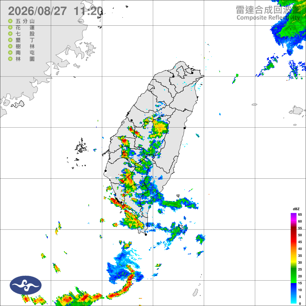 中南部臺東偶陣雨，嘉義以南留意大雨；颱風接近沿海風浪增大
