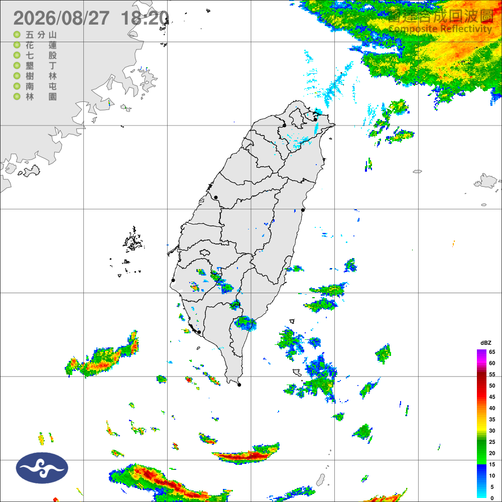 颱風外圍雲系及西南風影響，嘉義以南留意豪大雨，中部山區防大雨，沿海風浪偏大