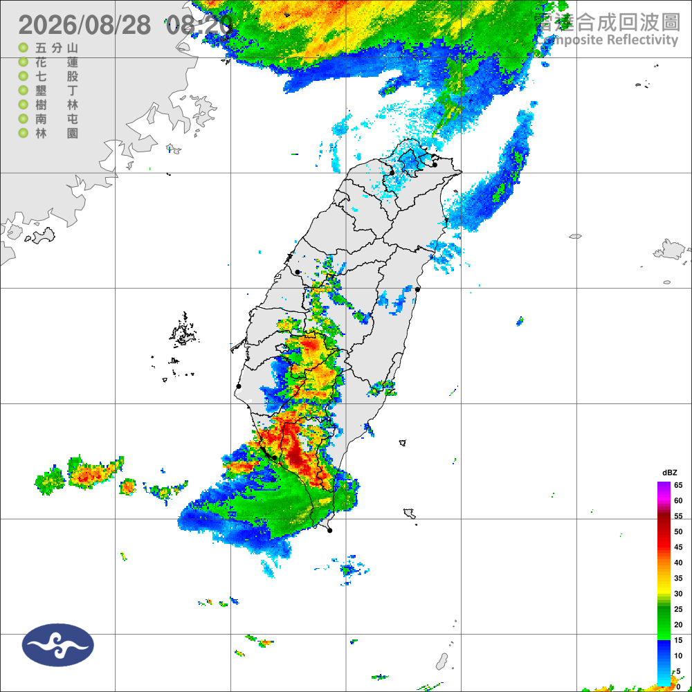 颱風外圍雲系及西南風影響，嘉義以南留意豪大雨，中部山區防大雨，沿海風浪偏大
