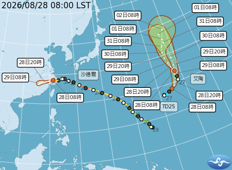 民國115年08月28日08時 颱風消息
