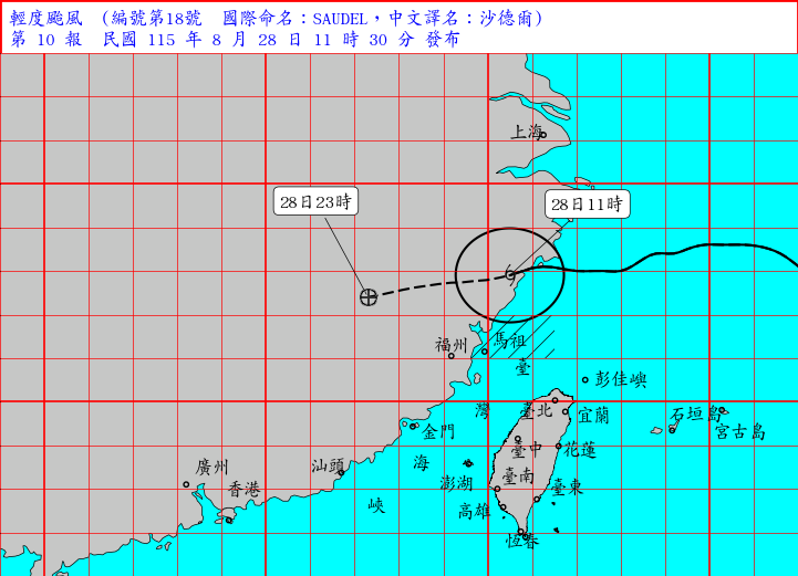海上颱風警報