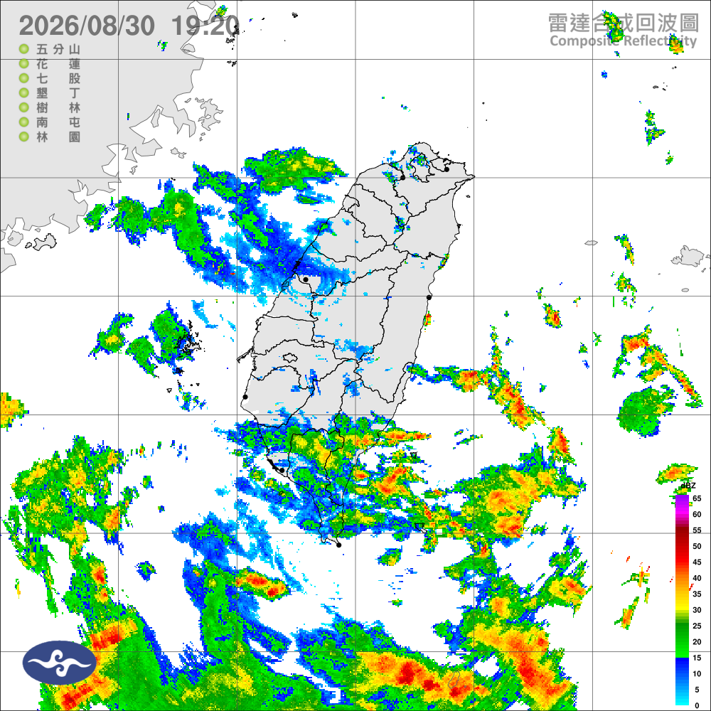 低氣壓加西南風影響，天氣持續不穩定，中南部臺東留意大雨豪雨