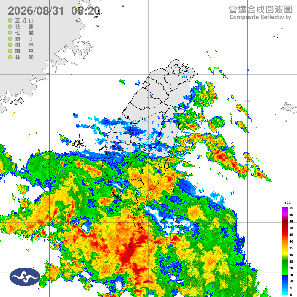 低氣壓加西南風影響，天氣不穩定，中南部臺東留意大雨豪雨
