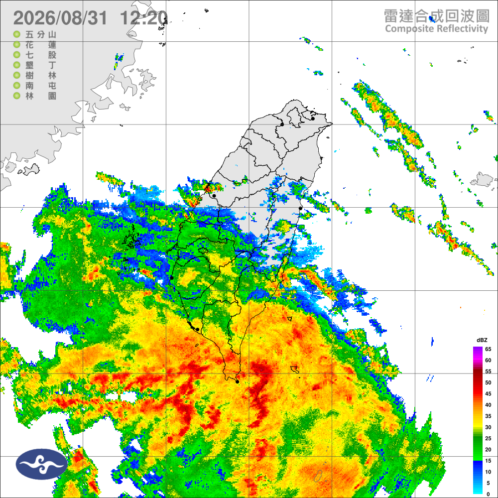 低氣壓加西南風影響，天氣不穩定，南臺灣留意持續強降雨