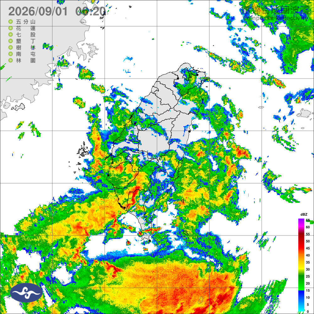 低氣壓接近及西南風影響，中部花東短延時豪雨，南部更須留意持續性強降雨