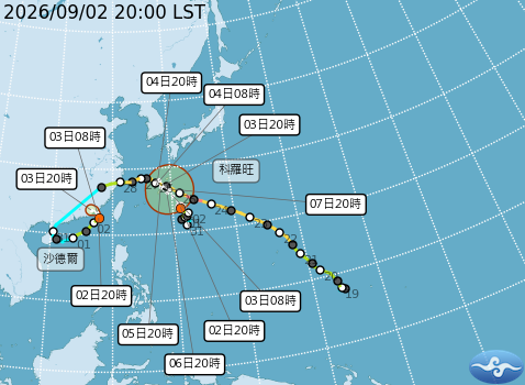 民國115年09月02日20時 颱風消息