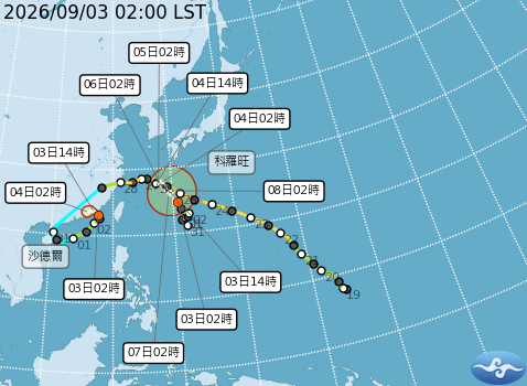 民國115年09月03日02時 颱風消息