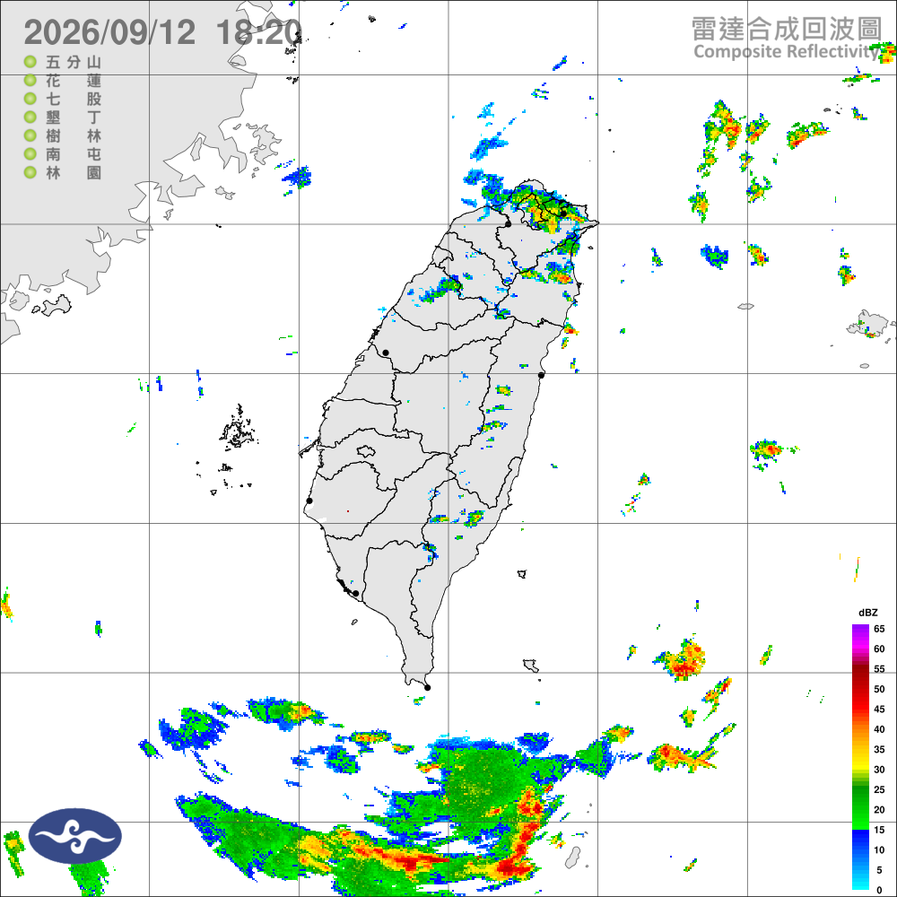 偏東風暖熱，北東偶雨西午後雨