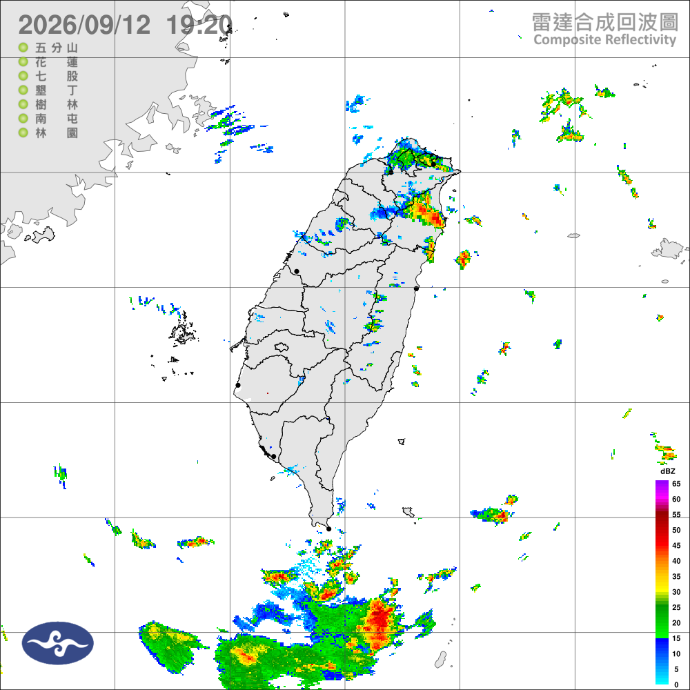 偏東風暖熱，北東偶雨西午後雨