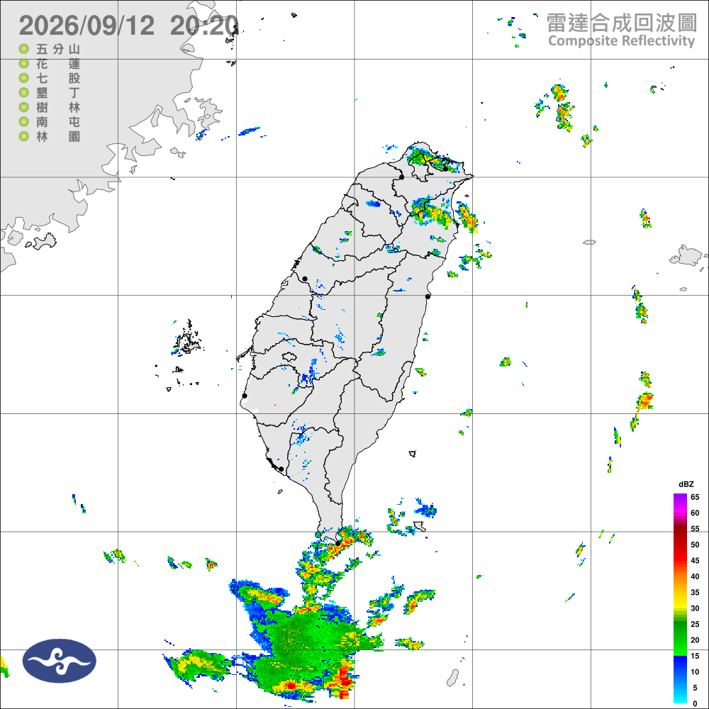 偏東風暖熱，北東偶雨西午後雨