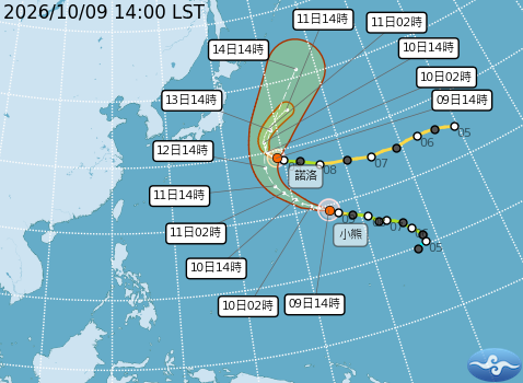 民國115年10月09日14時 颱風消息