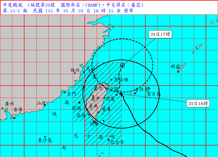 海上陸上颱風警報